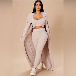 Living In It 3 Piece Legging Set - Taupe